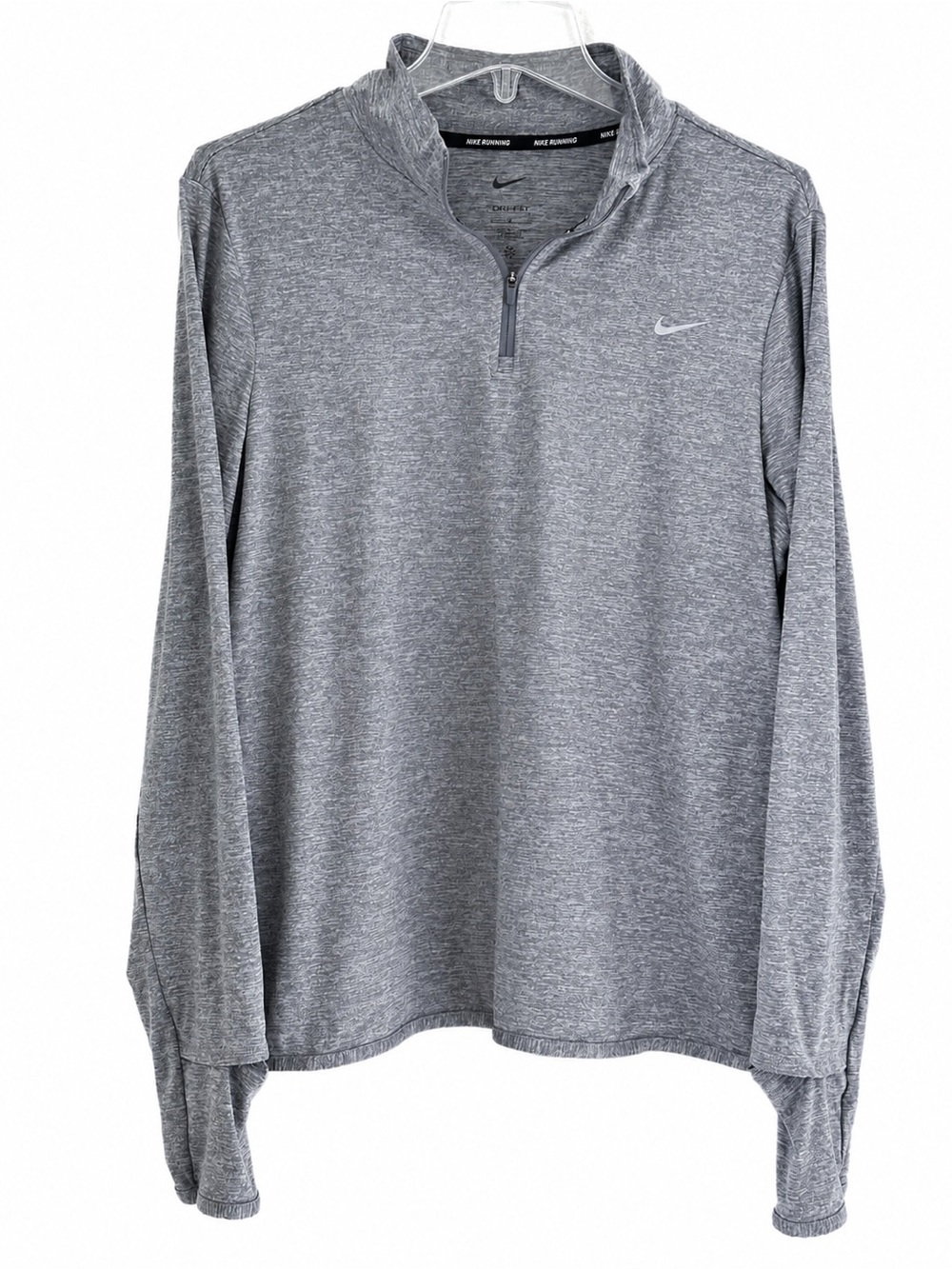 Nike Heather Gray Dri-Fit Quarter-Zip Athletic Top